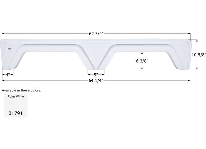 Icon Technologies Limited RV FENDER SKIRT, TANDEM, GLENDALE, FS1791, POLAR WHITE