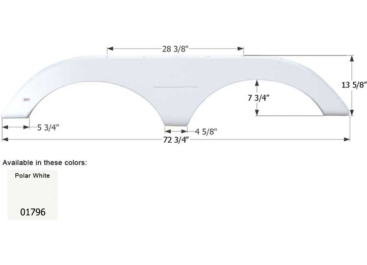 Icon Technologies Limited RV FENDER SKIRT, TANDEM, KEYSTONE, FS1796, POLAR WHITE