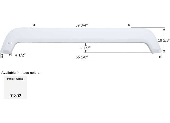 Icon Technologies Limited RV Icon Replacement Tandem Axle Fender Skirt for KZ RVs - 65-1/8" x 10-5/8", Polar White