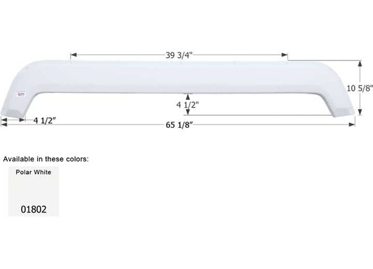 Icon Technologies Limited RV Icon Replacement Tandem Axle Fender Skirt for KZ RVs - 65-1/8" x 10-5/8", Polar White