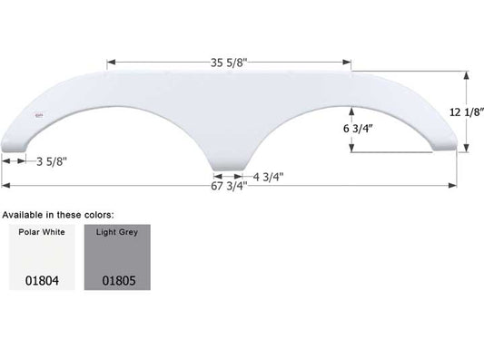 Icon Technologies Limited RV FENDER SKIRT, TANDEM, PILGRIM, FS1804, POLAR WHITE