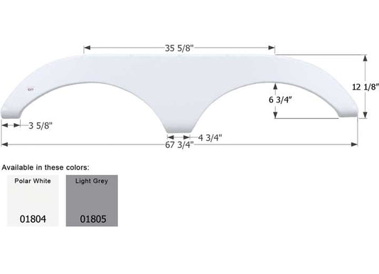 Icon Technologies Limited RV FENDER SKIRT, TANDEM, PILGRIM, FS1804, LIGHT GREY