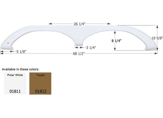 Icon Technologies Limited RV FENDER SKIRT, TANDEM, FLEETWOOD, FS1811, POLAR WHITE