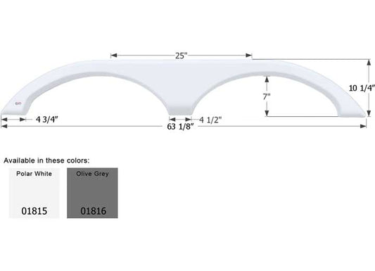 Icon Technologies Limited RV FENDER SKIRT, TANDEM, FLEETWOOD, FS1815, POLAR WHITE