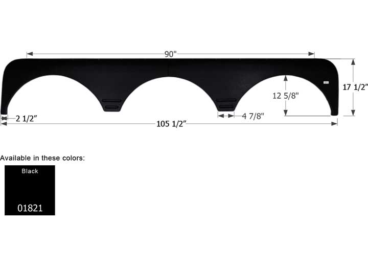 Icon Technologies Limited RV FENDER SKIRT, TRIPLE, GULF STREAM, FS1821, BLACK