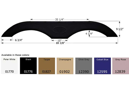 Icon Technologies Limited RV Icon Replacement Tandem Axle RV Fender Skirt - Taupe