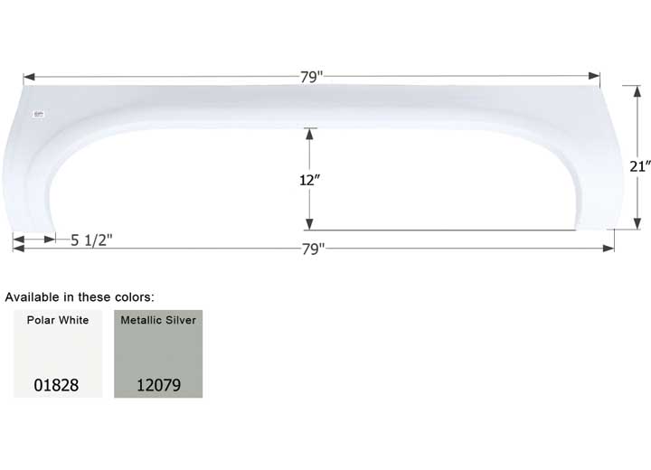 Icon Technologies Limited RV FENDER SKIRT, TANDEM, NEWMAR, FS1717, POLAR WHITE