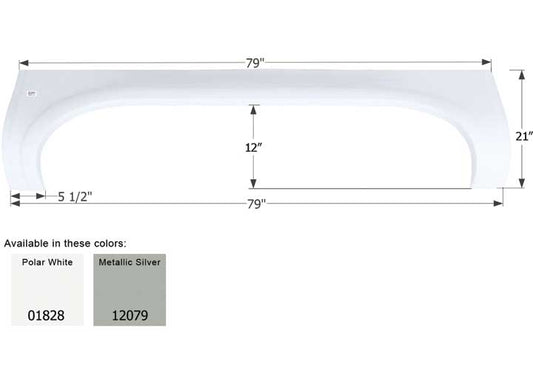 Icon Technologies Limited RV FENDER SKIRT, TANDEM, NEWMAR, FS1717, METALLIC SILVER
