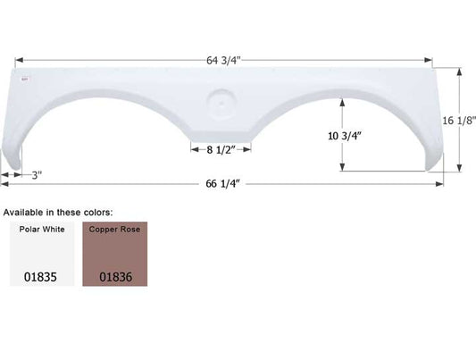 Icon Technologies Limited RV FENDER SKIRT, TANDEM, GULF STREAM, FS1835, POLAR WHITE