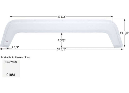 Icon Technologies Limited RV FENDER SKIRT, TANDEM, FLEETWOOD, FS1881, POLAR WHITE
