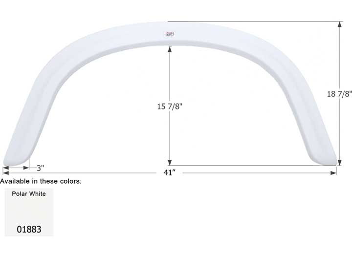 Icon Technologies Limited RV FENDER SKIRT, SINGLE, FOUR WINDS, FS1883, POLAR WHITE
