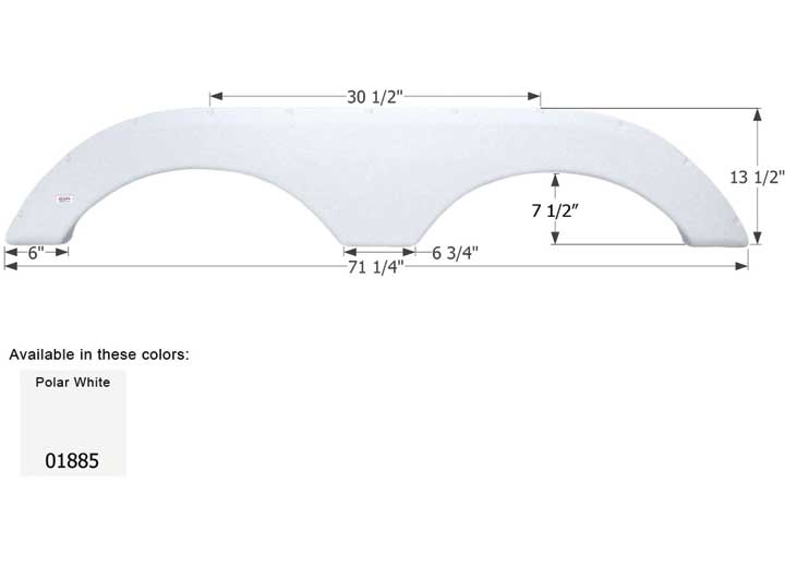 Icon Technologies Limited RV FENDER SKIRT, TANDEM, GULF STREAM, FS1885, POLAR WHITE
