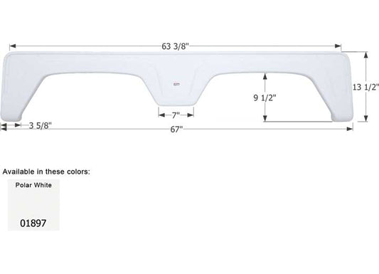 Icon Technologies Limited RV FENDER SKIRT, TANDEM, GLENDALE, FS1897, POLAR WHITE