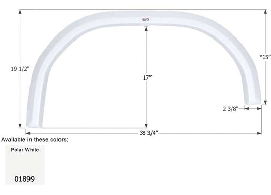 Icon Technologies Limited RV FENDER SKIRT, SINGLE, DAMON, FS1899, POLAR WHITE, RH