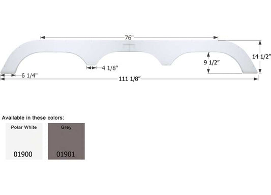 Icon Technologies Limited RV FENDER SKIRT, TRIPLE, FLEETWOOD, FS1900, POLAR WHITE
