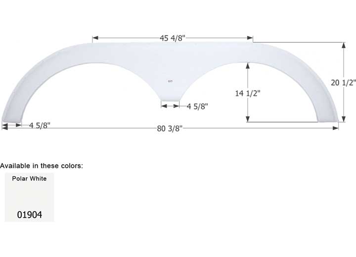 Icon Technologies Limited RV FENDER SKIRT, TANDEM, DUTCHMEN, FS1904, POLAR WHITE