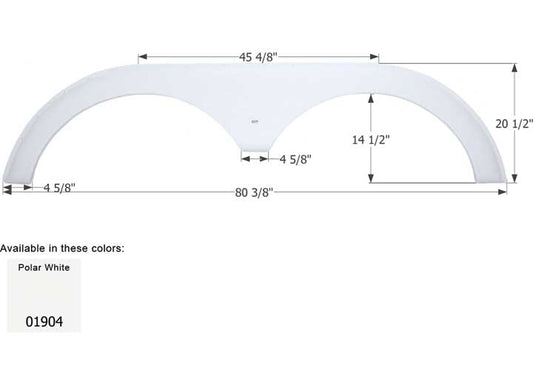 Icon Technologies Limited RV FENDER SKIRT, TANDEM, DUTCHMEN, FS1904, POLAR WHITE
