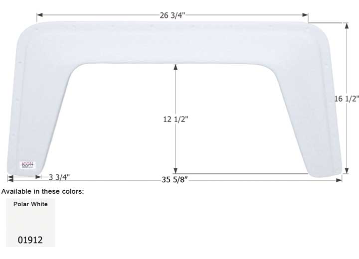 Icon Technologies Limited RV FENDER SKIRT, SINGLE, SUNLAND, FS1912, POLAR WHITE