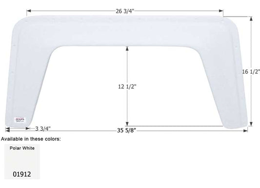Icon Technologies Limited RV FENDER SKIRT, SINGLE, SUNLAND, FS1912, POLAR WHITE