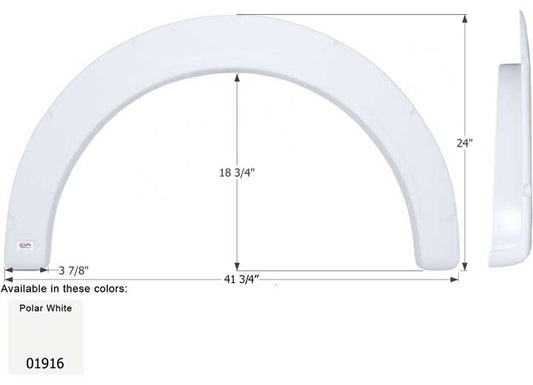 Icon Technologies Limited RV FENDER SKIRT, SINGLE, FLEETWOOD, FS1916, POLAR WHITE