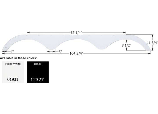 Icon Technologies Limited RV Icon Replacement Triple Axle Fender Skirt for Heartland RVs - Polar White