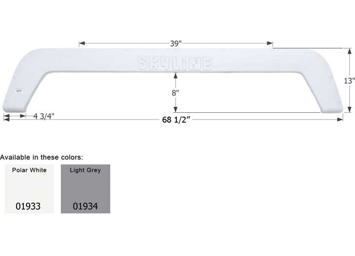 Icon Technologies Limited RV Icon Replacement Tandem Axle Fender Skirt for Layton Skyline RVs - Light Grey