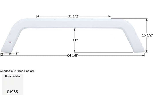 Icon Technologies Limited RV FENDER SKIRT, TANDEM, R-VISION, FS1935, POLAR WHITE