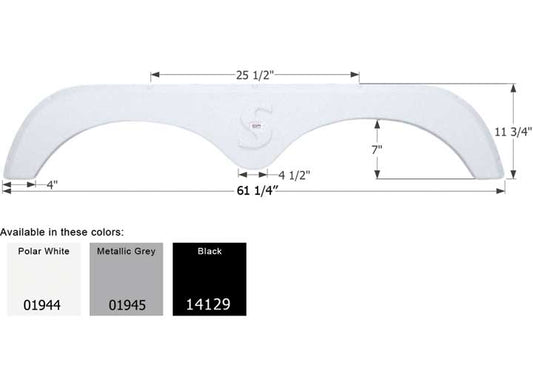 Icon Technologies Limited RV FENDER SKIRT, TANDEM, FOREST RIVER, FS1944, METALLIC GREY