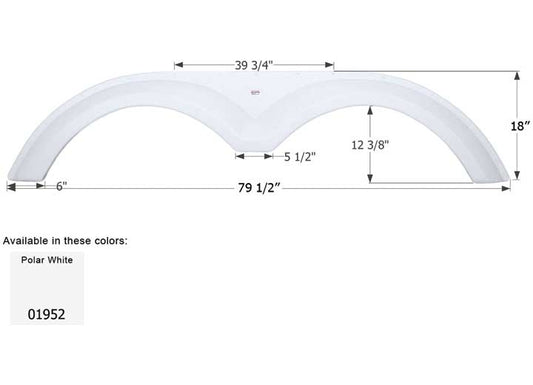 Icon Technologies Limited RV FENDER SKIRT, TANDEM, KING OF THE ROAD, FS1952, POLAR WHITE
