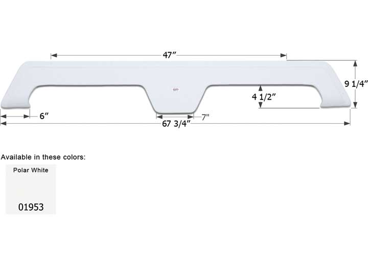 Icon Technologies Limited RV FENDER SKIRT, TANDEM, KUSTOM KOACH, FS1953, POLAR WHITE