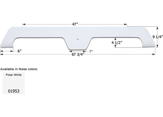 Icon Technologies Limited RV FENDER SKIRT, TANDEM, KUSTOM KOACH, FS1953, POLAR WHITE