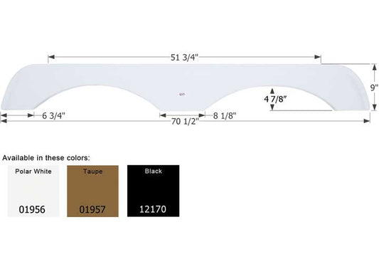 Icon Technologies Limited RV FENDER SKIRT, TANDEM, GULF STREAM, FS1956, TAUPE