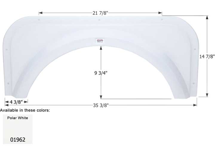 Icon Technologies Limited RV FENDER SKIRT, SINGLE, VANGUARD, FS1962, POLAR WHITE