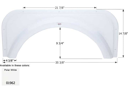 Icon Technologies Limited RV FENDER SKIRT, SINGLE, VANGUARD, FS1962, POLAR WHITE