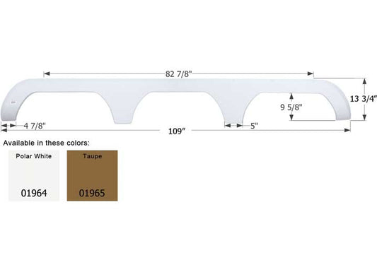 Icon Technologies Limited RV Icon Replacement Triple Axle Fender Skirt for Travel Supreme RVs - Polar White