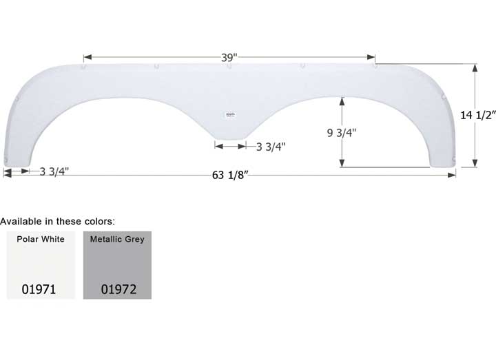 Icon Technologies Limited RV FENDER SKIRT, TANDEM, OKANAGAN, FS1971, POLAR WHITE