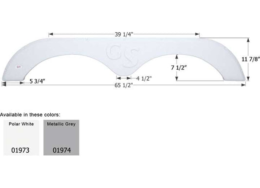 Icon Technologies Limited RV FENDER SKIRT, TANDEM, FOREST RIVER, FS1973, POLAR WHITE