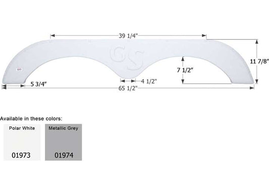 Icon Technologies Limited RV FENDER SKIRT, TANDEM, FOREST RIVER, FS1973, METALLIC GREY