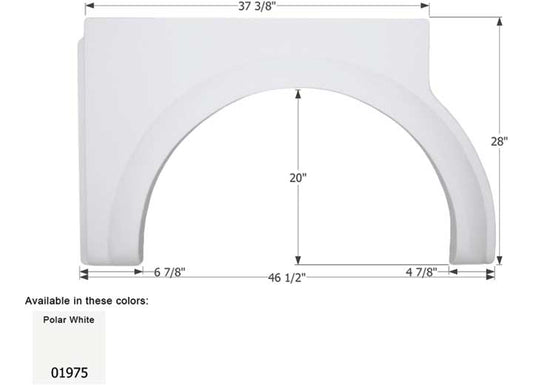 Icon Technologies Limited RV FENDER SKIRT, SINGLE, DAMON, FS1975, UNPAINTED, RH