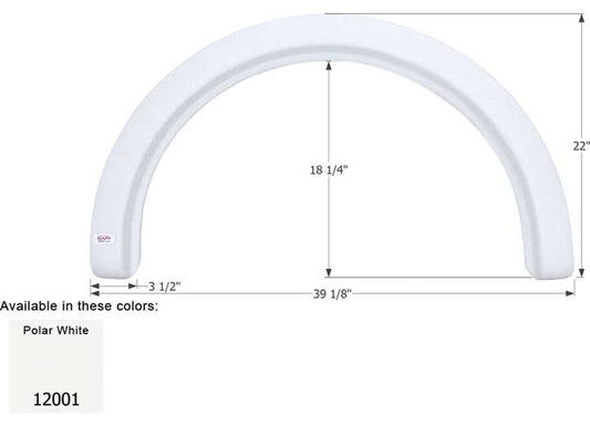 Icon Technologies Limited RV FENDER SKIRT, SINGLE, R-VISION, FS2001, POLAR WHITE