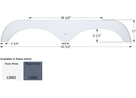 Icon Technologies Limited RV FENDER SKIRT, TANDEM, OKANAGAN, FS2002, POLAR WHITE