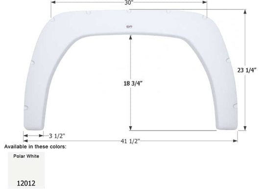 Icon Technologies Limited RV FENDER SKIRT, SINGLE, FLEETWOOD, FS2012, POLAR WHITE