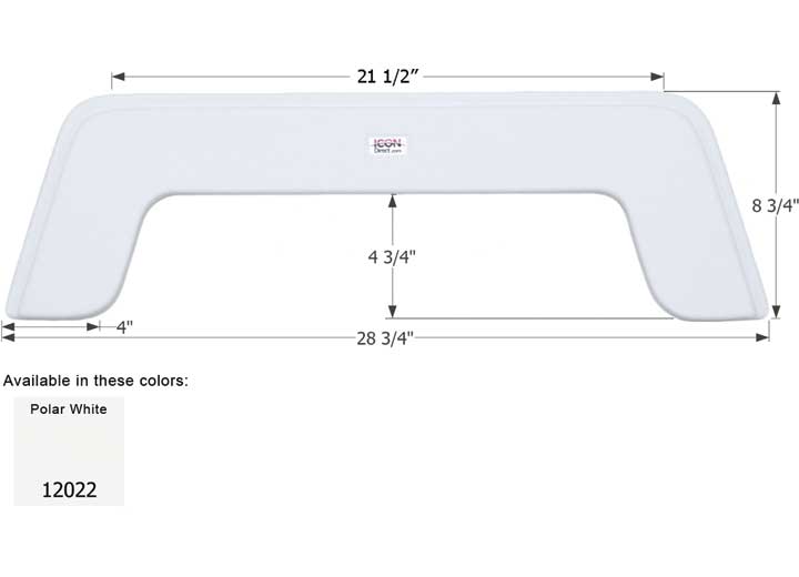 Icon Technologies Limited RV FENDER SKIRT, SINGLE, BONAIR, FS2022, POLAR WHITE