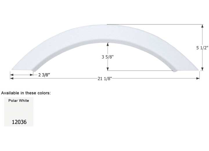 Icon Technologies Limited RV FENDER SKIRT, SINGLE, DUTCHMEN, FS2036, POLAR WHITE