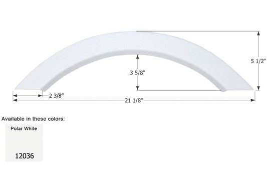 Icon Technologies Limited RV FENDER SKIRT, SINGLE, DUTCHMEN, FS2036, POLAR WHITE