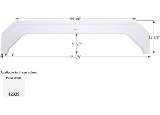 Icon Technologies Limited RV FENDER SKIRT, TANDEM, THOR, FS2039, POLAR WHITE