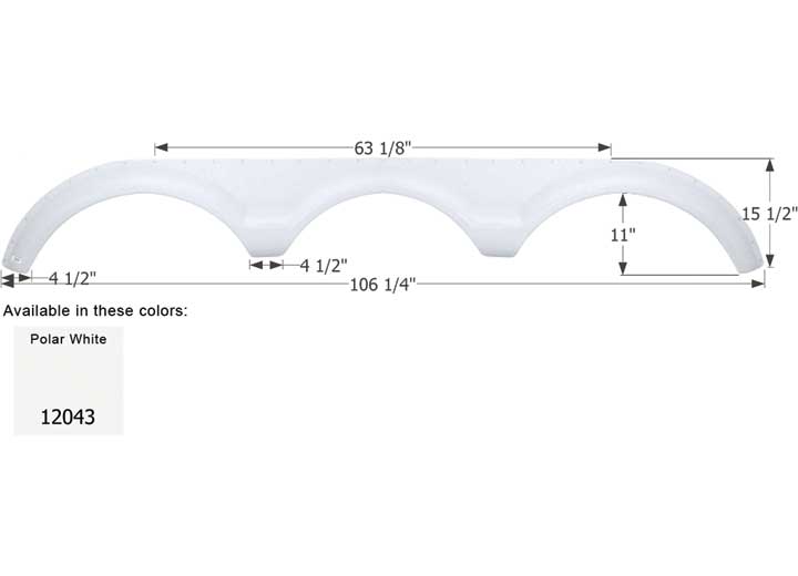 Icon Technologies Limited RV Icon Replacement Triple Axle Fender Skirt for Dutchmen RVs - Polar White