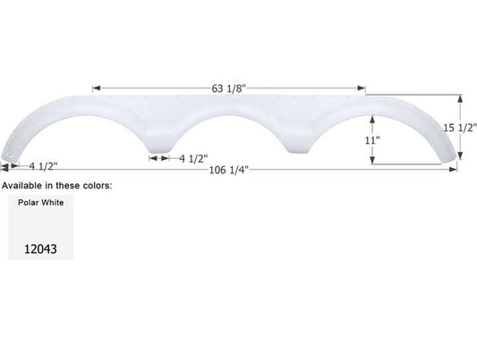 Icon Technologies Limited RV Icon Replacement Triple Axle Fender Skirt for Dutchmen RVs - Polar White