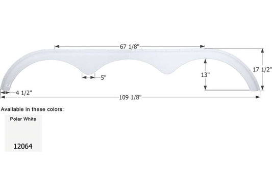 Icon Technologies Limited RV FENDER SKIRT, TRIPLE, PACE AMERICA, FS2064, POLAR WHITE