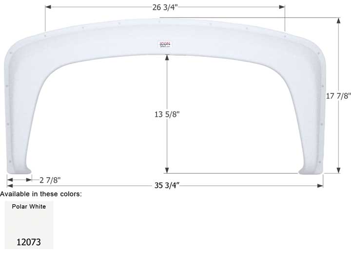 Icon Technologies Limited RV FENDER SKIRT, SINGLE, GULF STREAM, FS2073, POLAR WHITE